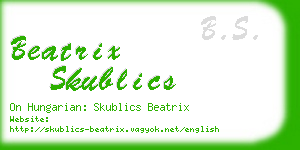 beatrix skublics business card